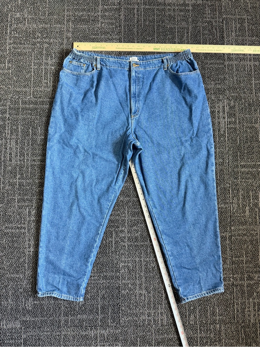 LL Bean Workwear Jeans Women 26W Regular Blue Denim Flannel Lined Outdoors - Picture 1 of 4